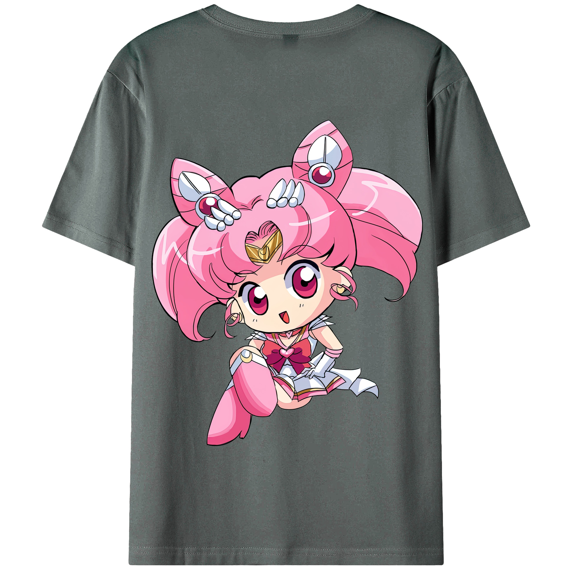 （画像用） 美少女戦士セーラームーン ちびうさ Sailor Moon Chibiusa Tsukino Usagi Small Lady Serenity 綿100％半袖Tシャツ（背面プリント）